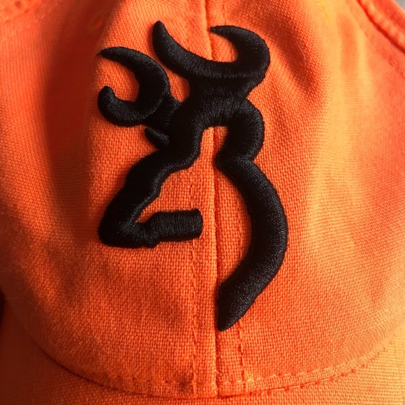 BROWNING • Safety Blaze Orange Cap with Embroidered Buckmark Logo for Hunting - Picture 10 of 11